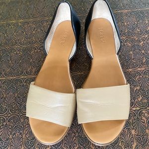 J crew color-block open toe flats